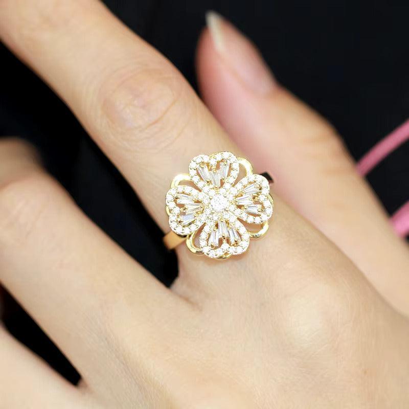 Žiedas "Floral Bloom Crystal" - Emberly