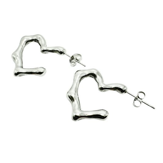 Auskarai "Heart Hoops" - Emberly