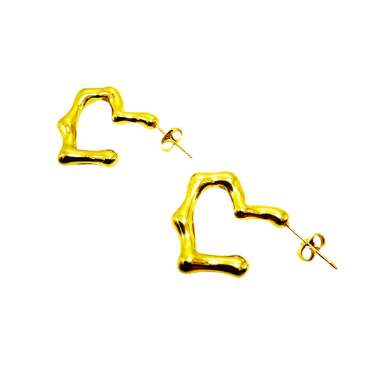 Auskarai "Heart Hoops" - Emberly